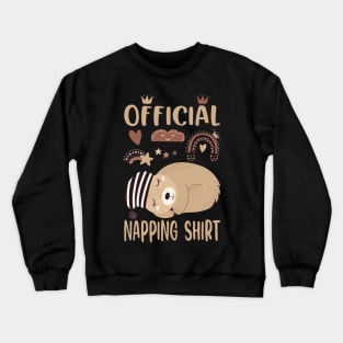 Teddy Bear Napping Shirt Pajamas Kids Girls Boys Gift Crewneck Sweatshirt